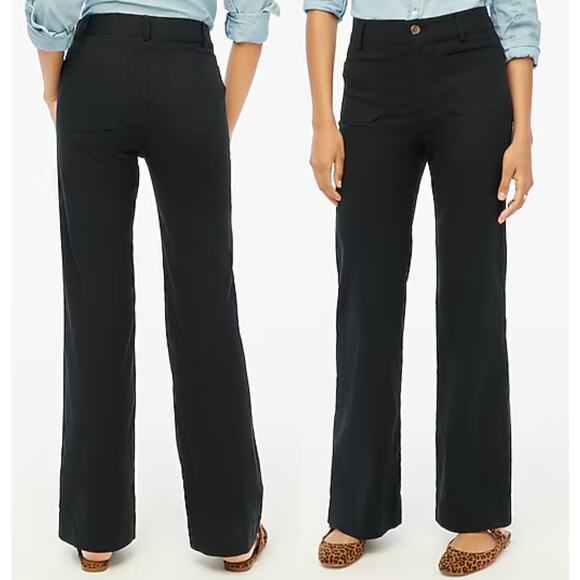 J Crew Factory | NWT | Tall Lizzie patch-pocket wide-leg pant in Black | Sz 34T - Picture 1 of 10